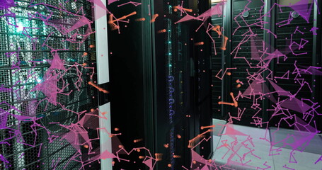 Image of connections and data processing over computer servers