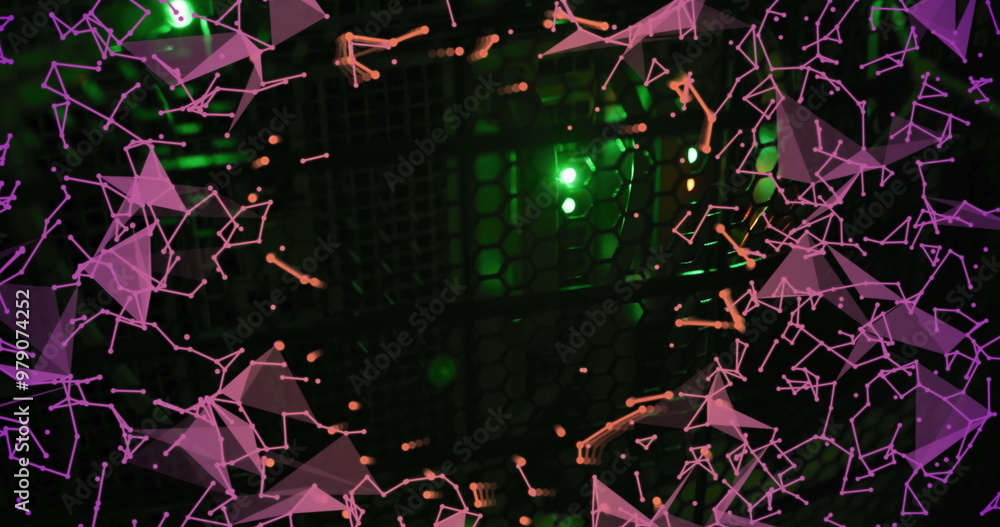 Poster image of connections and data processing over computer servers