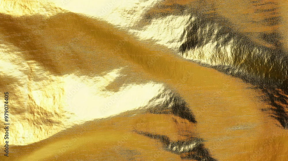 Poster abstract golden texture background with wrinkles and shiny metallic effect