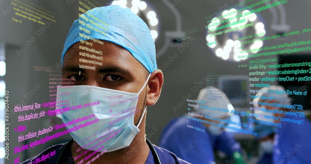 Aufkleber image of data processing over diverse surgeons during operation