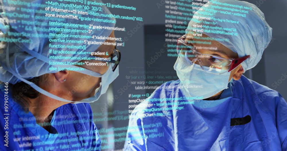 Poster image of data processing over diverse surgeons during operation