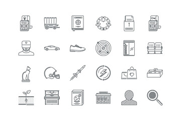 Book, smart, Christmas, Document, Key, word, Lottery, Machine, Magnifier, Mummy, Online, vector illustration, business and finance icons