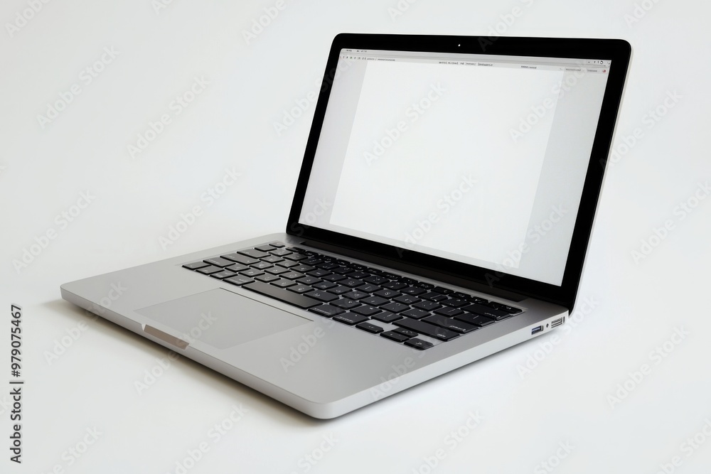 Wall mural laptop mockup on isolated white background created with generative ai