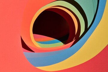 Obraz premium Quilling papers with different colors lying on colorful papers