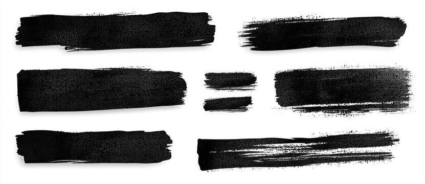 Create text backgrounds on posters, prints, videos, banners, etc. with these lower third stroke lines created with black paint rolls.