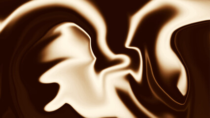 Abstract, dark and brown liquid. Abstract chocolate color liquid waves background.	