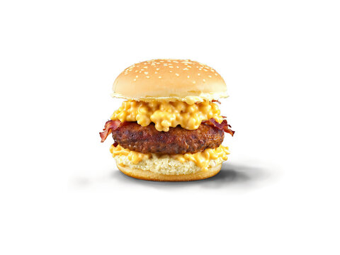 Slider with mac and cheese mini burger with creamy mac and cheese bacon and barbecue
