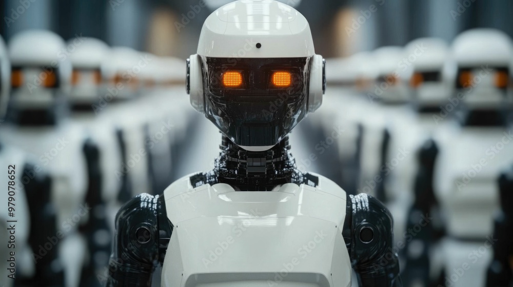 Poster ai powered robotic assistant working seamlessly alongside human workers to enhance productivity and 