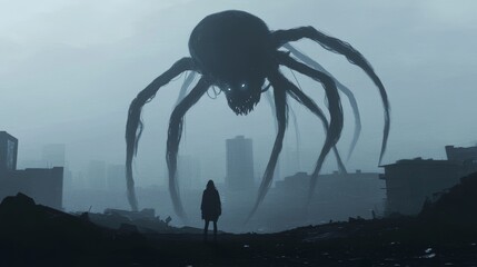 Digital art style illustration painting of a knight against a witch with evil powers