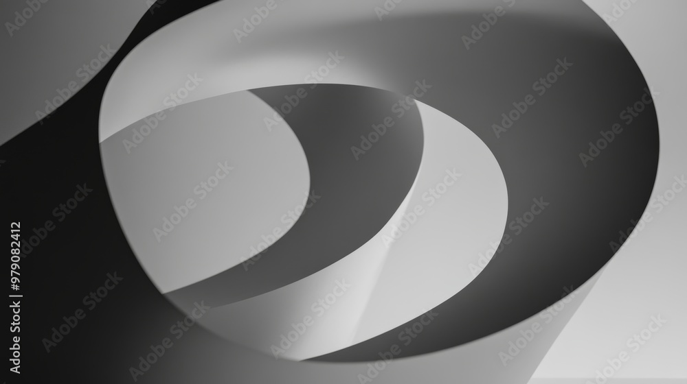 Poster white 3d ribbon background rendered with copy space.