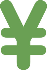 Obraz premium Green Yen currency symbol, representing financial concepts and Asian markets.