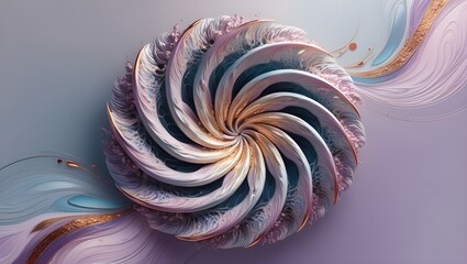 A vibrant computer-generated image of a colorful flower with intricate petals and a soft background.