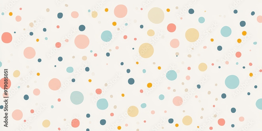 Poster a playful pattern of colorful circles on a light background, ideal for design projects.