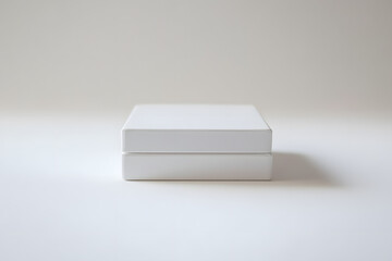 A blank white cardboard gift box, ideal for packaging and storage