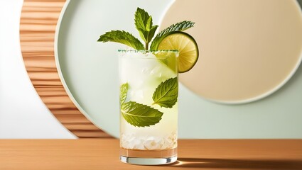 Refreshing mojito cocktail garnished with lime and mint, perfect for summer enjoyment and vibrant gatherings.
