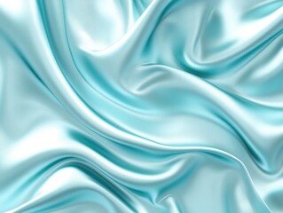 Naklejka premium Blue satin fabric close-up