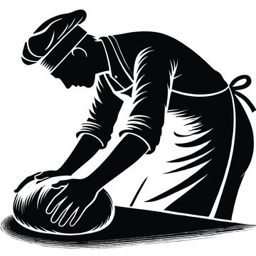 recommend clip art: Baker Kneading Dough