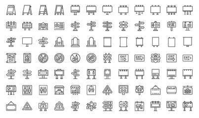 signs billboards information directions symbols advertisements themed icon collection