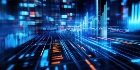 Digital background financial concept graphs.