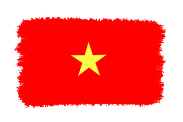 Flag Vietnam on brush