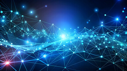 Abstract technology background with particles and lines mesh, particles, lines, abstract, technology