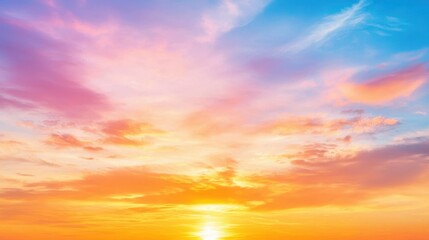 Obraz premium Beautiful Sunset Sky with Colorful Clouds