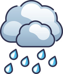 Illustration of clouds with rainfall, symbolizing weather, precipitation, and nature's water cycle.