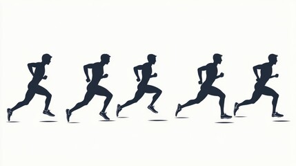 Obraz premium Running Group in Line Formation