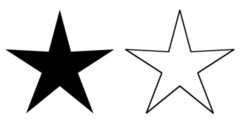 black Star illustration isolated icon. Stars illustration icons. Stars collection. black Stars isolated on white background. illustration Star