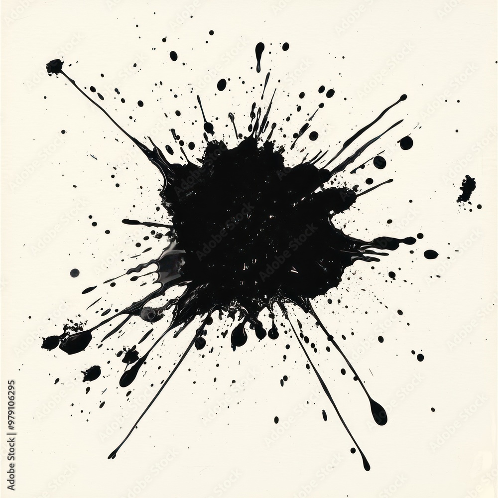 Sticker ink splatter splash abstract contemporary silhouette.