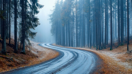 Serene winter scene featuring snow-covered trees in a peaceful setting.