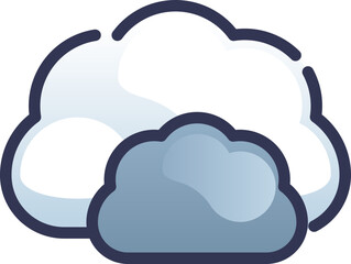Illustration of overlapping clouds symbolizing data storage and cloud computing.