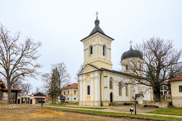 Obraz premium Monastery of Capriana in the Republic of Moldova. Background with selective focus and copy space