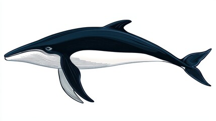 Fototapeta premium Blue Whale Illustration Ocean Animal Vector Graphic