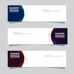 Vector set of landscape banner background design concept. Colorful background business layout template
