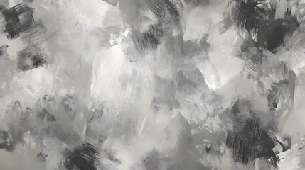 Abstract Grey and White Brushstroke Painting