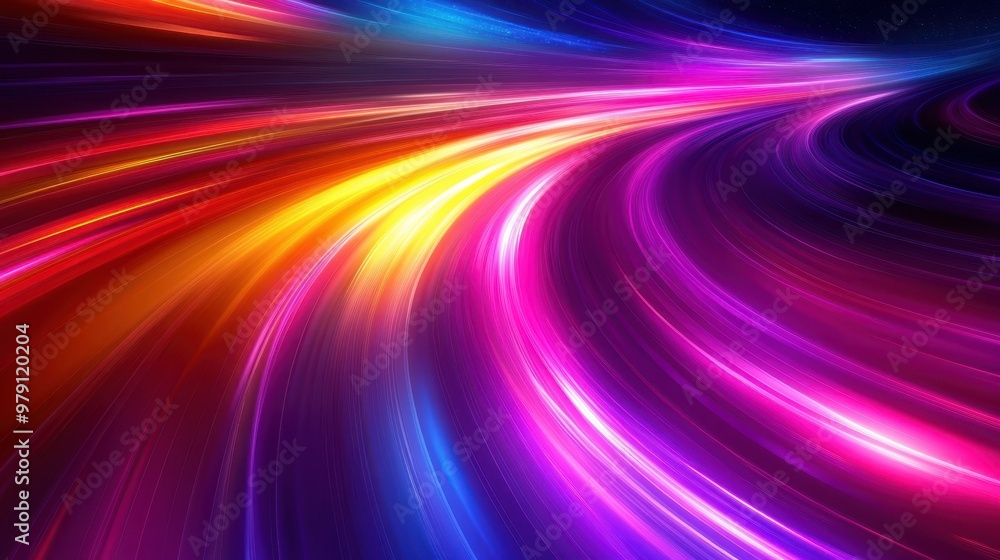 Aufkleber abstract data transfer streams in digital world - vibrant technological background