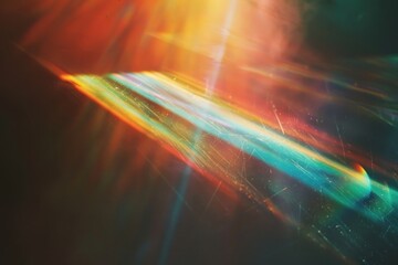 Blur rainbow light leaks on black background flare outdoors lighting.