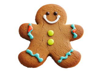 Isolated gingerbread, clear backdrop