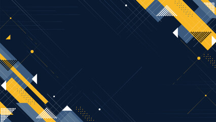 Dark geometric minimalism with yellow accents