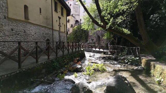 Il fiume Tenza che attraversa la cittadina di "Campagna" in provincia di Salerno.
Vista aerea dell'antico Borgo di Campagna, citta del sud Italia.
