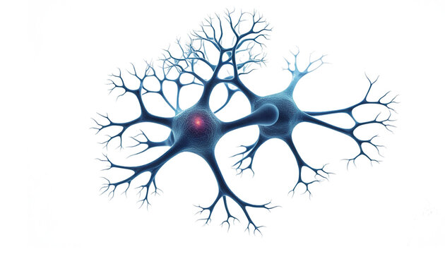 Biology nerve cell PNG minimalistic on transparent background. Nerve sell PNG. Cut out