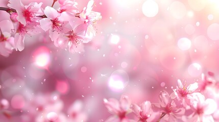 Delicate Pink Cherry Blossoms with a Soft Blurred Background. 