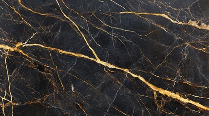 Black Marble Texture with Golden Veins   Luxury Background