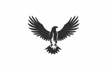 Obraz premium Eagle silhouette clip art vulture animal flying.