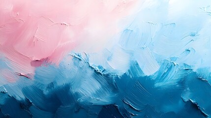 Abstract Blue and Pink Oil Paint Swirls