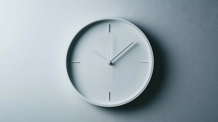 Wall Clock Vector Icon Illustration, Circle Dial Face with Hour Minute Second Hands, Time Symbol Design for Business Office