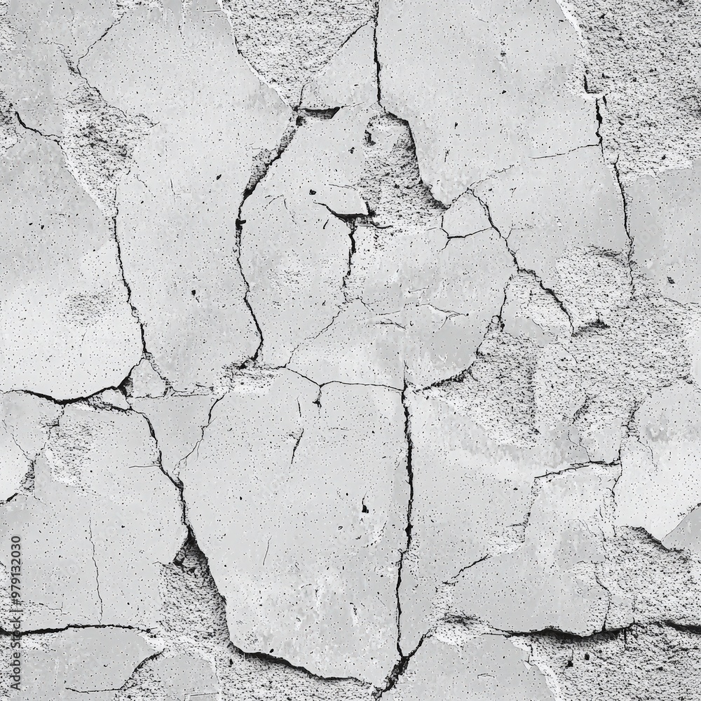 Sticker cracked concrete wall