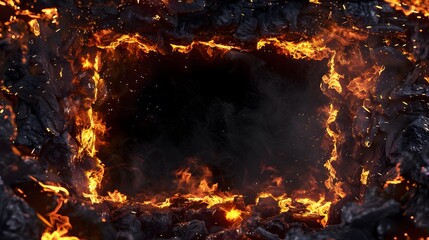 Fiery Frame of Embers and Smoke.