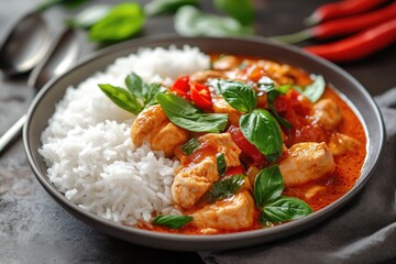 Fototapeta premium Rice and Meat Bowl